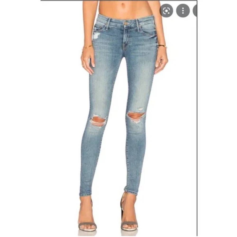 MOTHER Looker Distressed Skinny Jeans